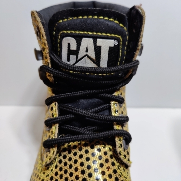 Caterpillar CAT Utility Metallic Gold Black Colorado Women's Work Boots Size 7 - Picture 3 of 9